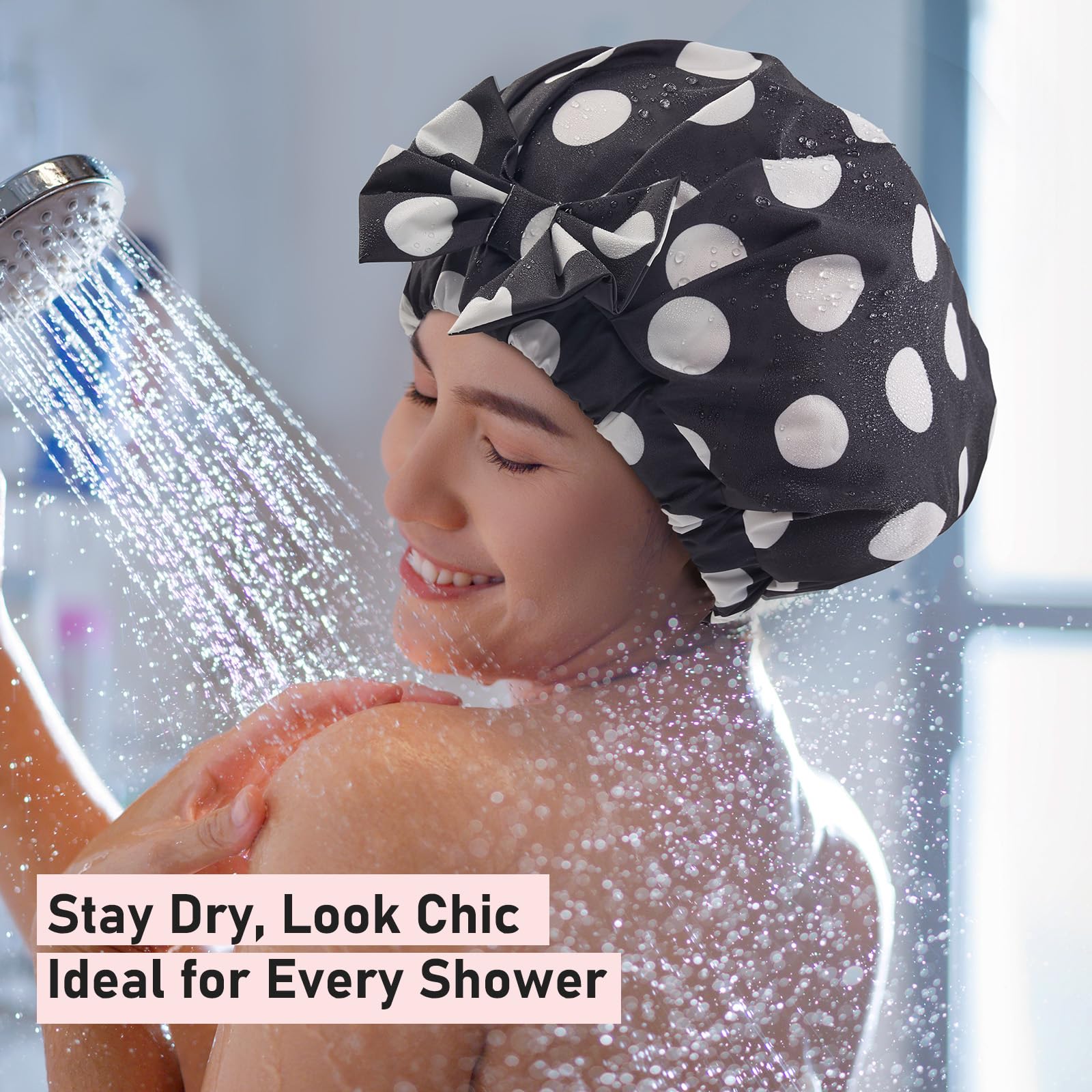 LitBear silk inner layer reduces friction for smoother hair after showers.
