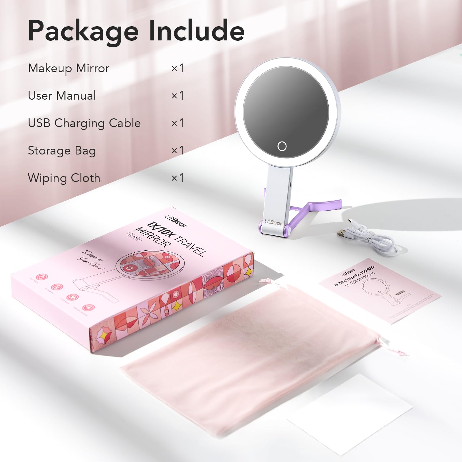 LitBear 3-in-1 design supports hand-held, desktop, or hanging use.