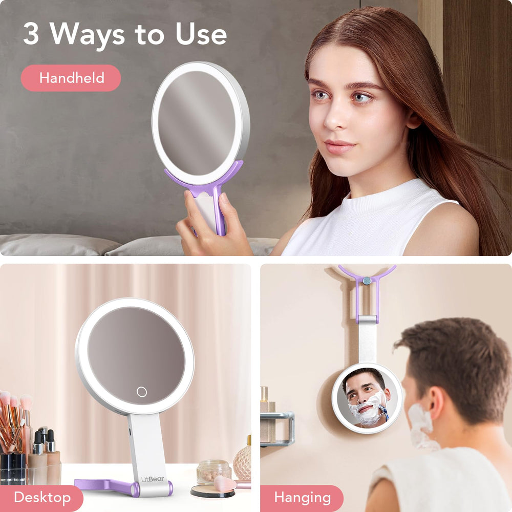 LitBear mirror USB-C rechargeable battery for portable cable-free operation.
