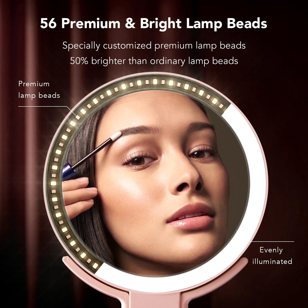 LitBear mirror features 10x magnification for precise eye makeup detailing.