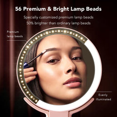 LitBear mirror features 10x magnification for precise eye makeup detailing.