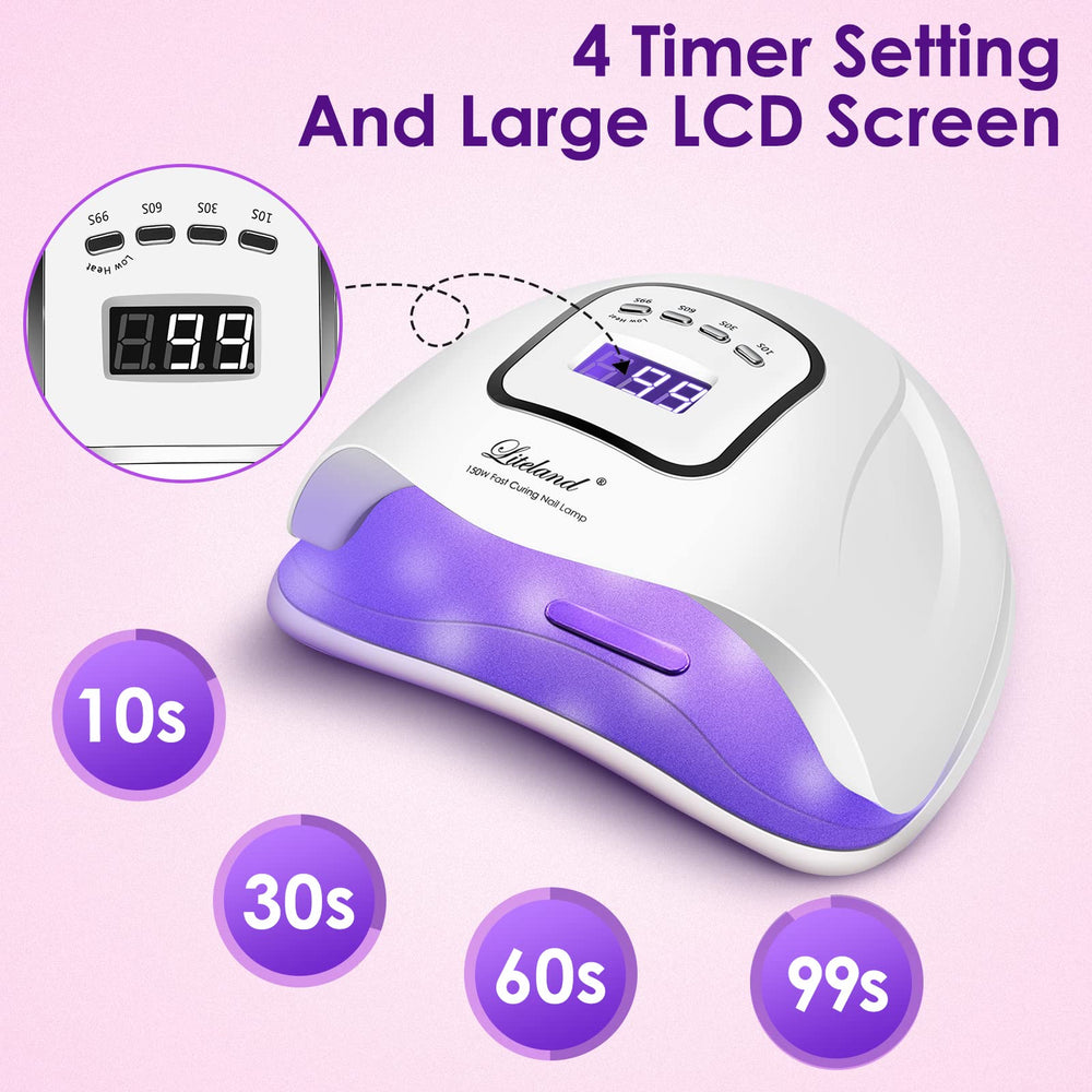 Liteland UV nail lamp interior showing roomy chamber for two-hand curing