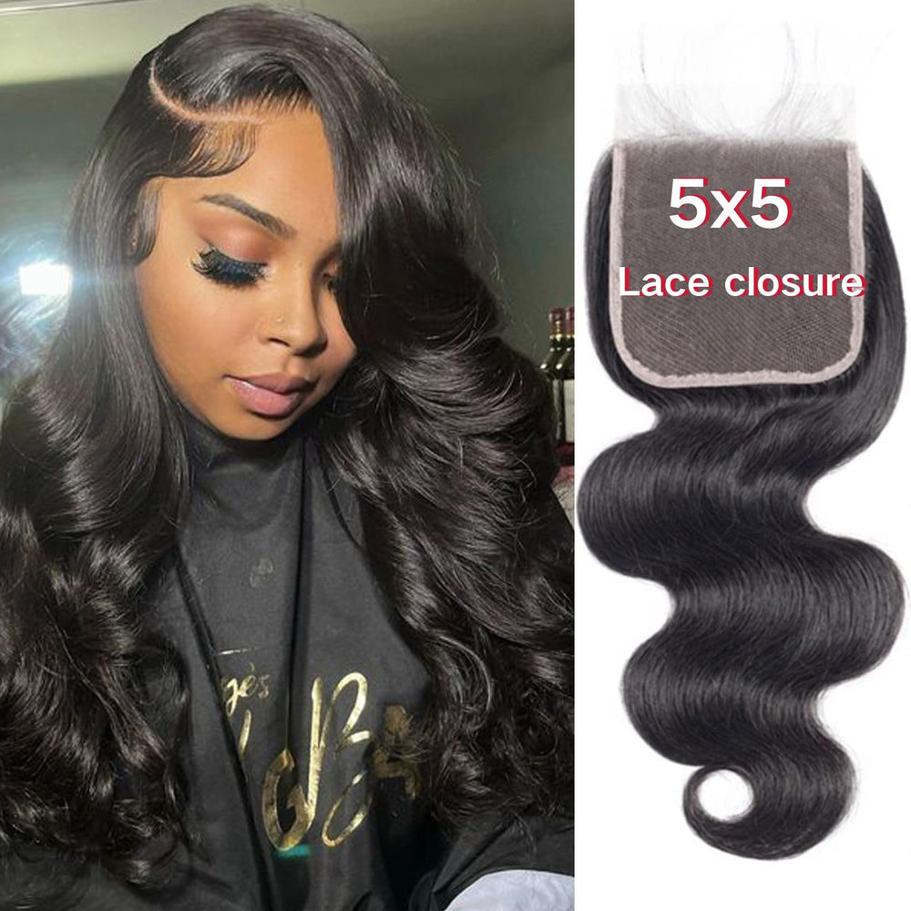 Little Fairy 5x5 HD lace closure packaging highlights premium quality for quick styling.
