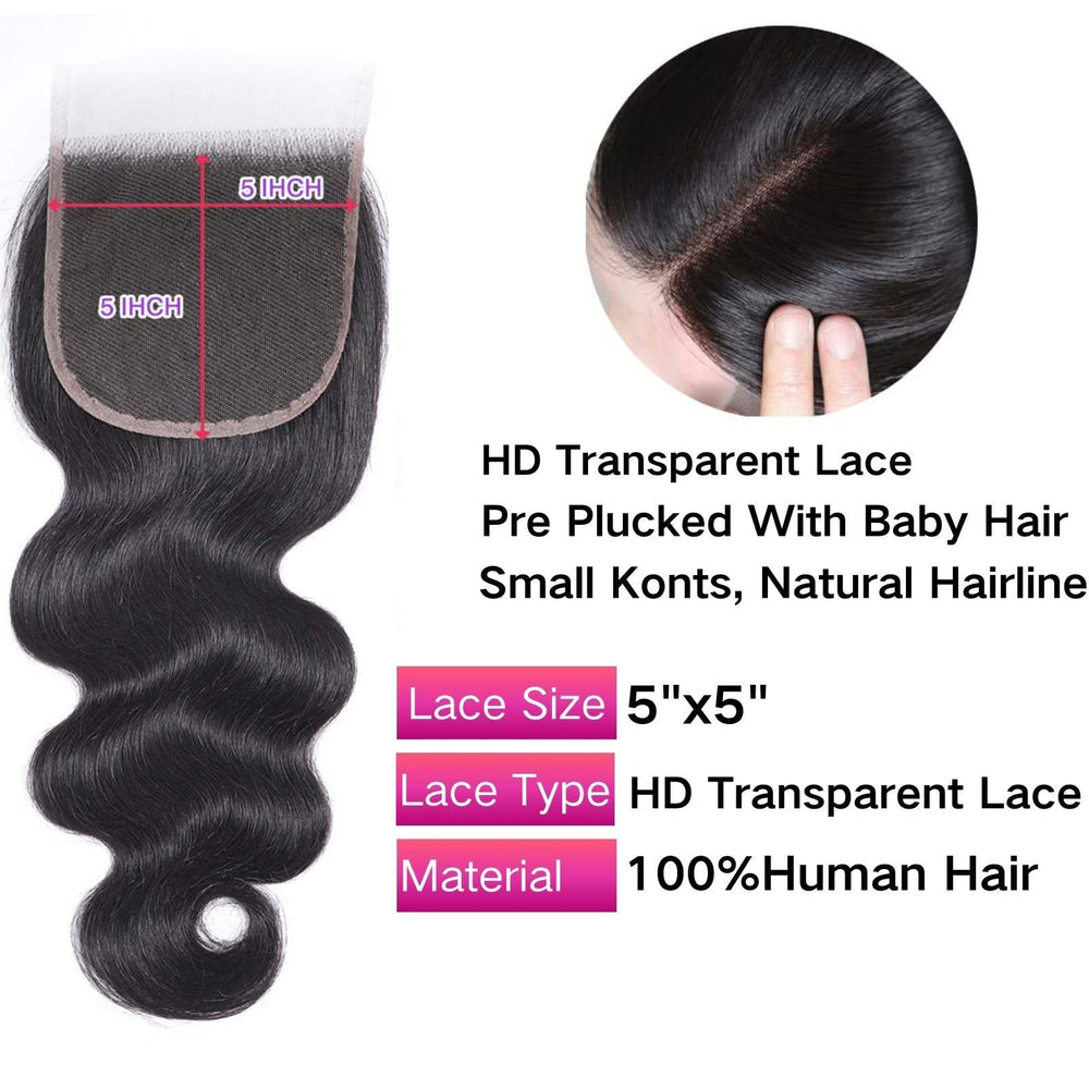Little Fairy model wearing 5x5 HD lace closure demonstrates daily-wear styling options.