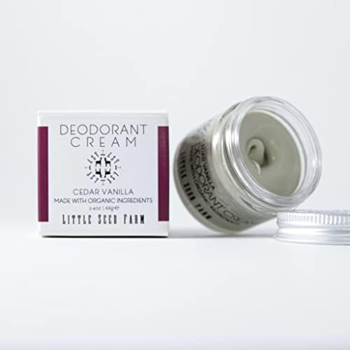 Close-up of Cedar Vanilla deodorant jar showing rich paste ready to apply.