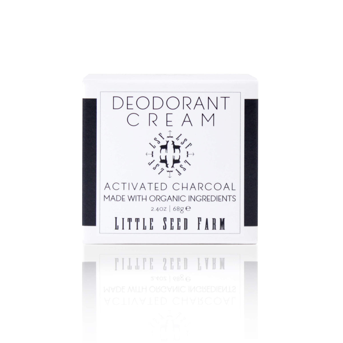Little Seed Farm deodorant cream activated charcoal jar shows natural odor control for sensitive skin