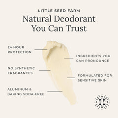 Silky paste texture of Little Seed Farm deodorant cream for easy application.
