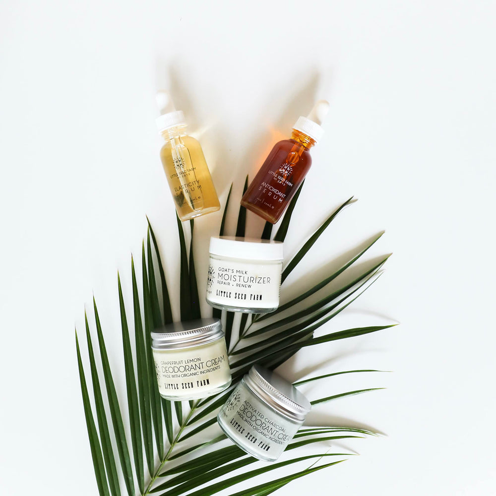 Little Seed Farm Elasticity Serum glow shows refreshed, hydrated skin.