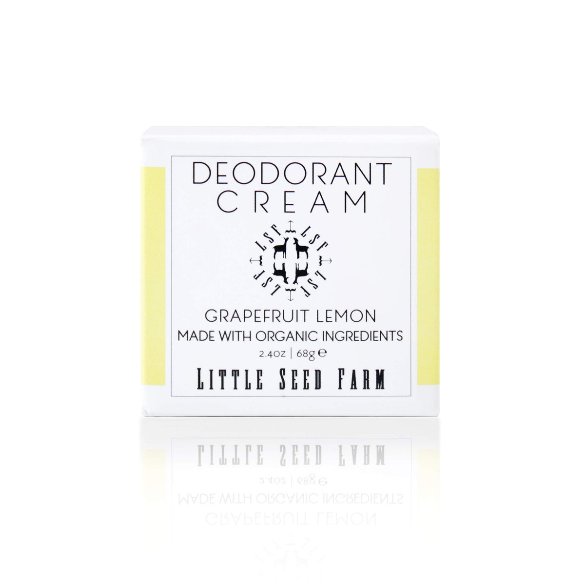 Little Seed Farm grapefruit lemon deodorant jar closeup showing creamy texture and long-lasting freshness