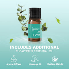 LIUCED eucalyptus essential oil 5ml bottle for inhalation and mood refreshment.