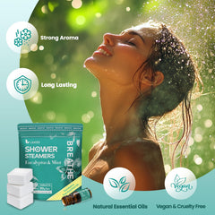 LIUCED shower steamers close-up highlighting natural ingredients and purity.