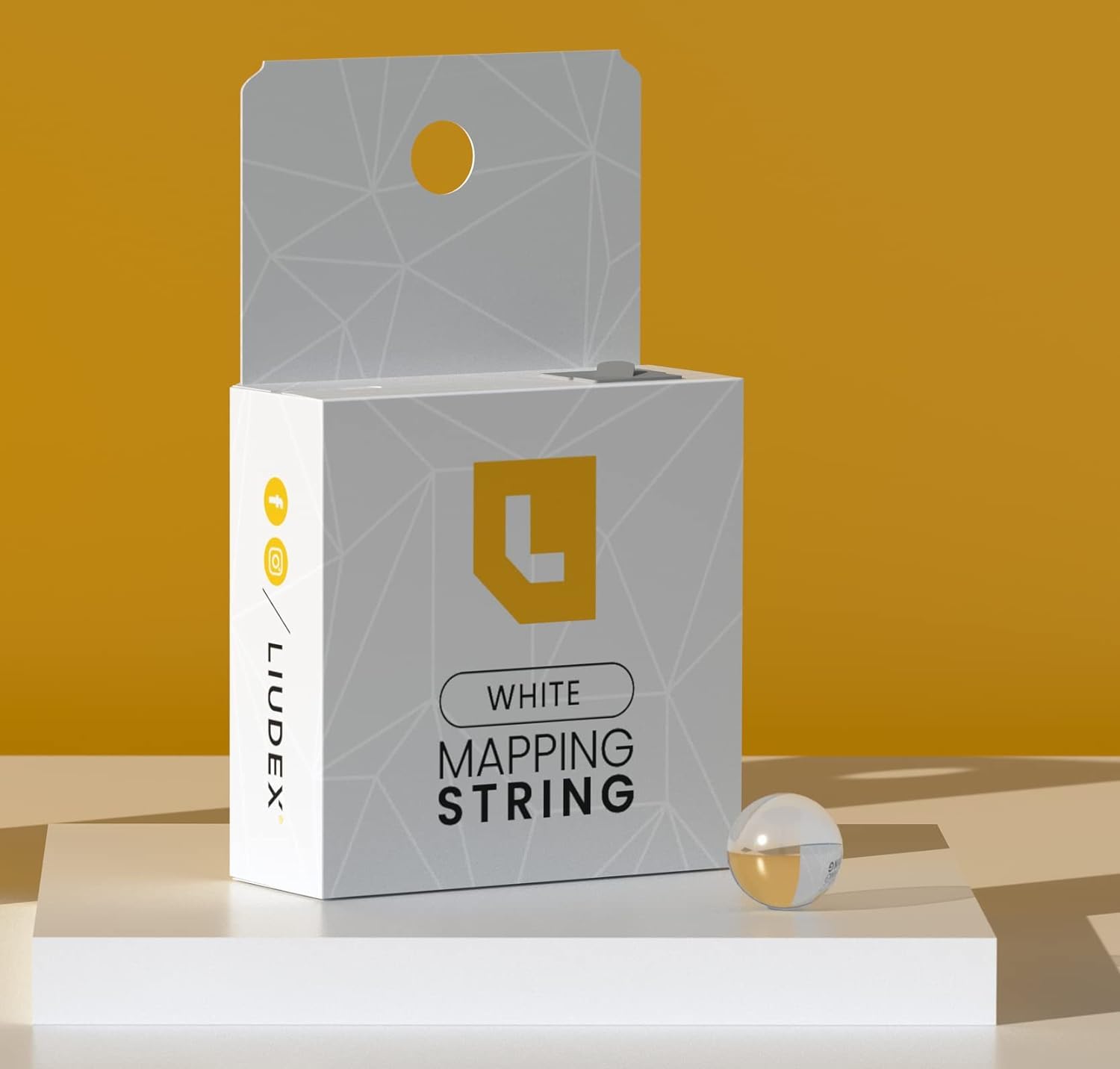 LIUDEX eyebrow mapping string shown in compact packaging for on-set convenience.