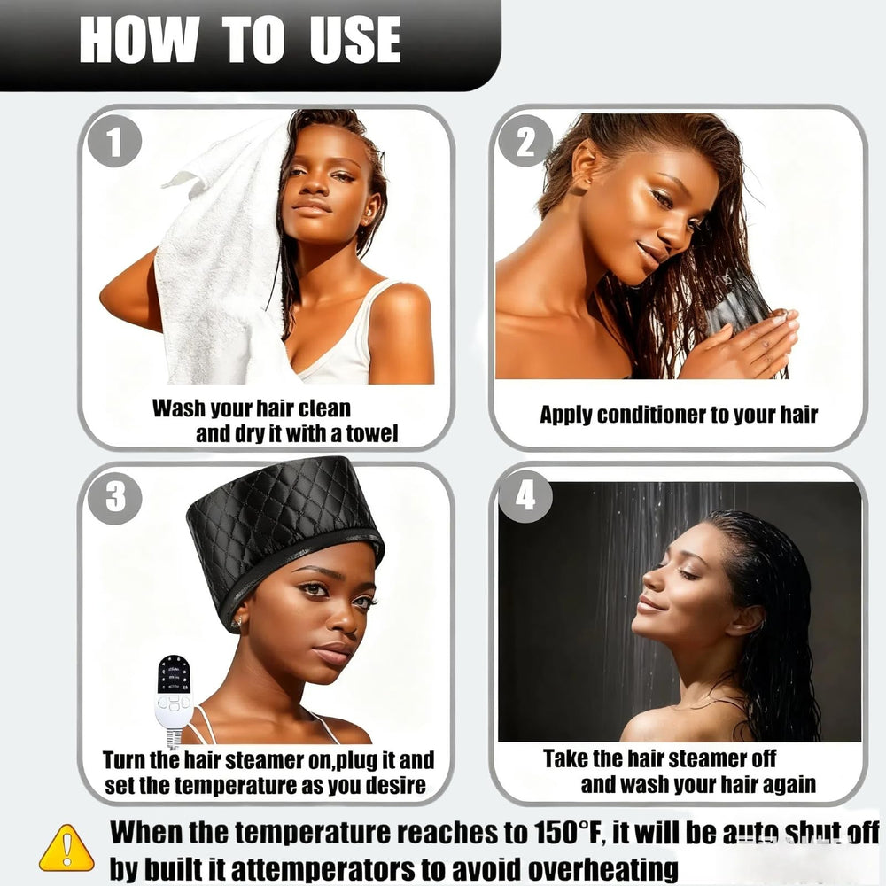 liuweihui hair steamer cap full head coverage for thorough conditioning