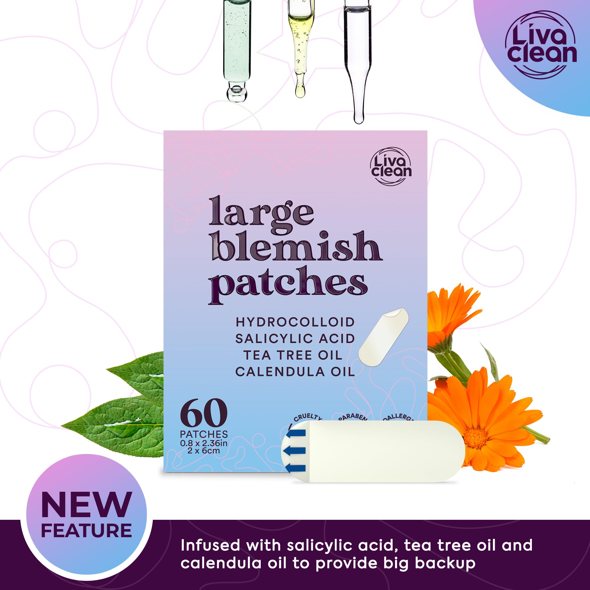 LivaClean patches trimmed to fit under the jawline or chin for flexible use.