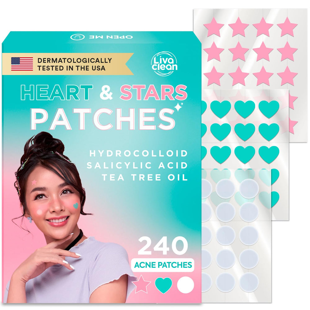 LivaClean heart-star patch front view for overnight blemish protection
