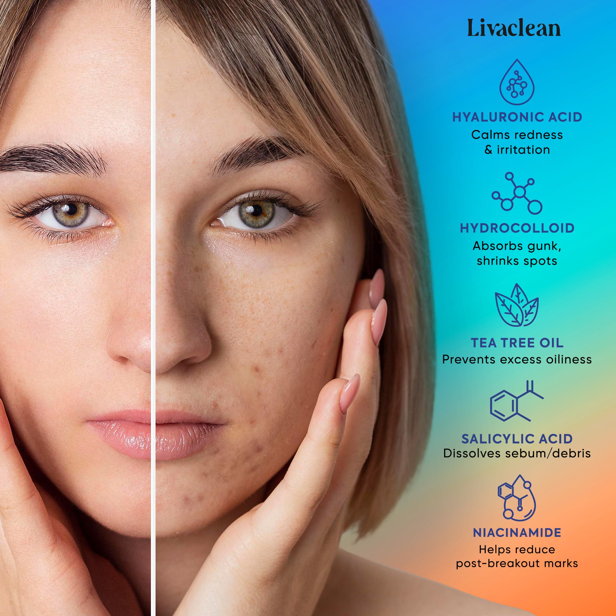 LivaClean hyaluronic-acid infused patch provides hydration while targeting blemishes