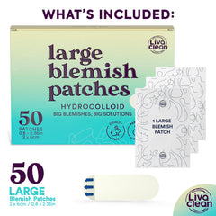 LivaClean large patch over pores for big coverage improves clarity by morning.
