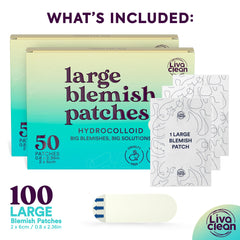 LivaClean LC100CT cut-to-fit large patches applied to the skin for precise coverage.