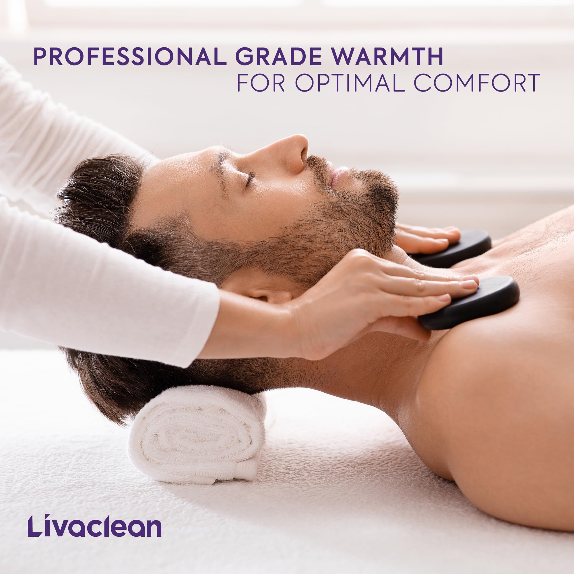 LivaClean massage table warmer 71x315-inch size on professional table