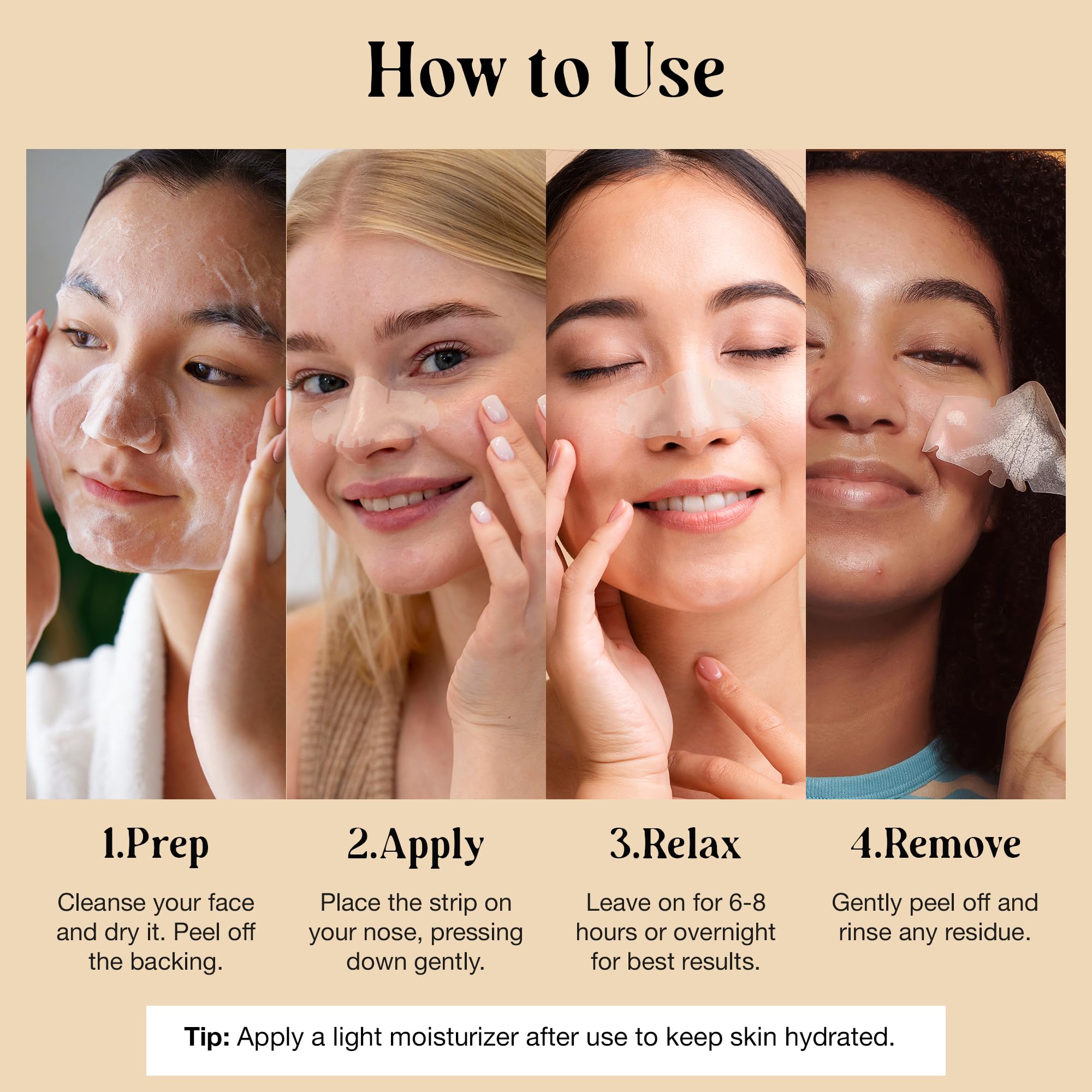 LivaClean nose pore strip adhesive-layer detail indicates comfortable wear during use