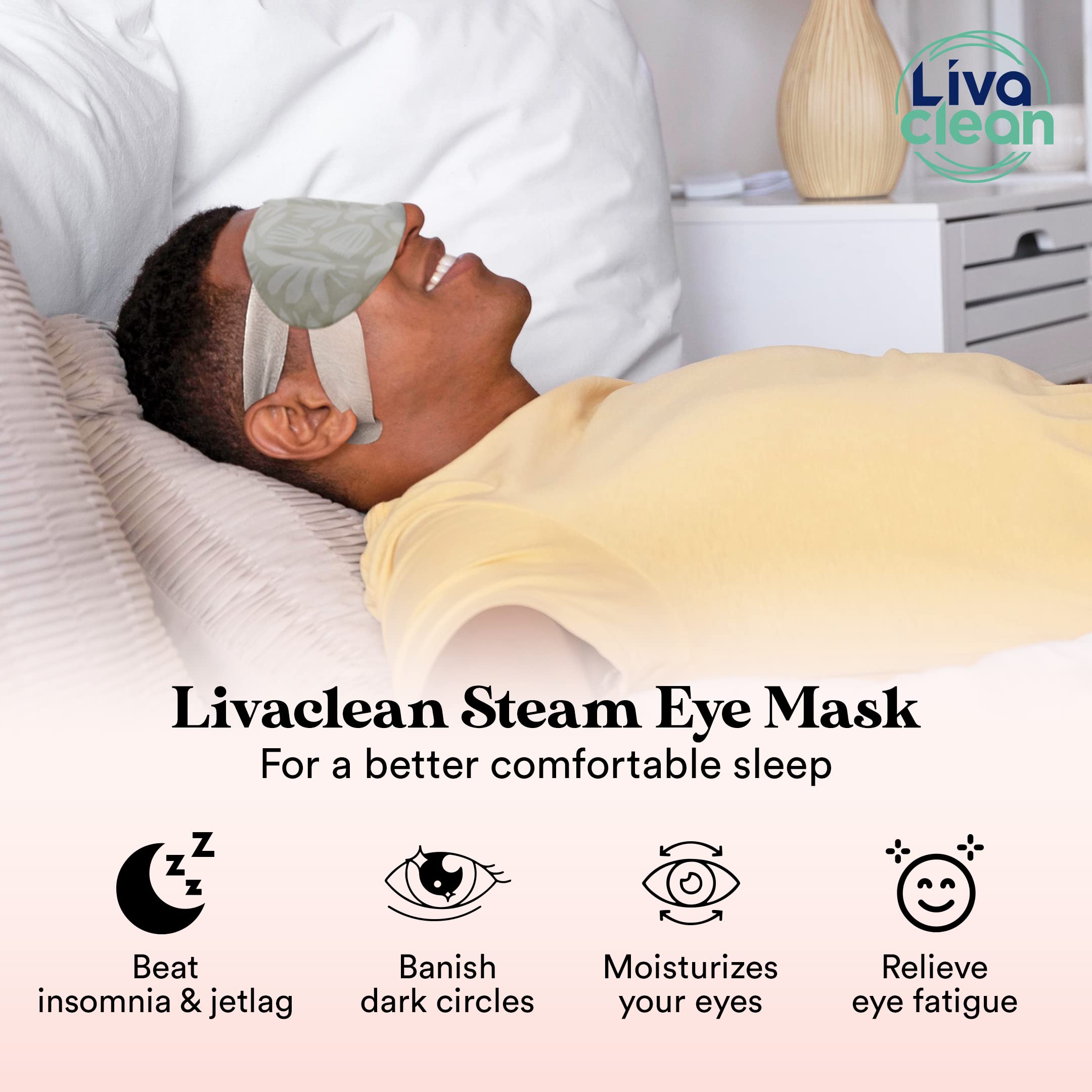 LivaClean sleep-ready eye mask for bedtime relaxation