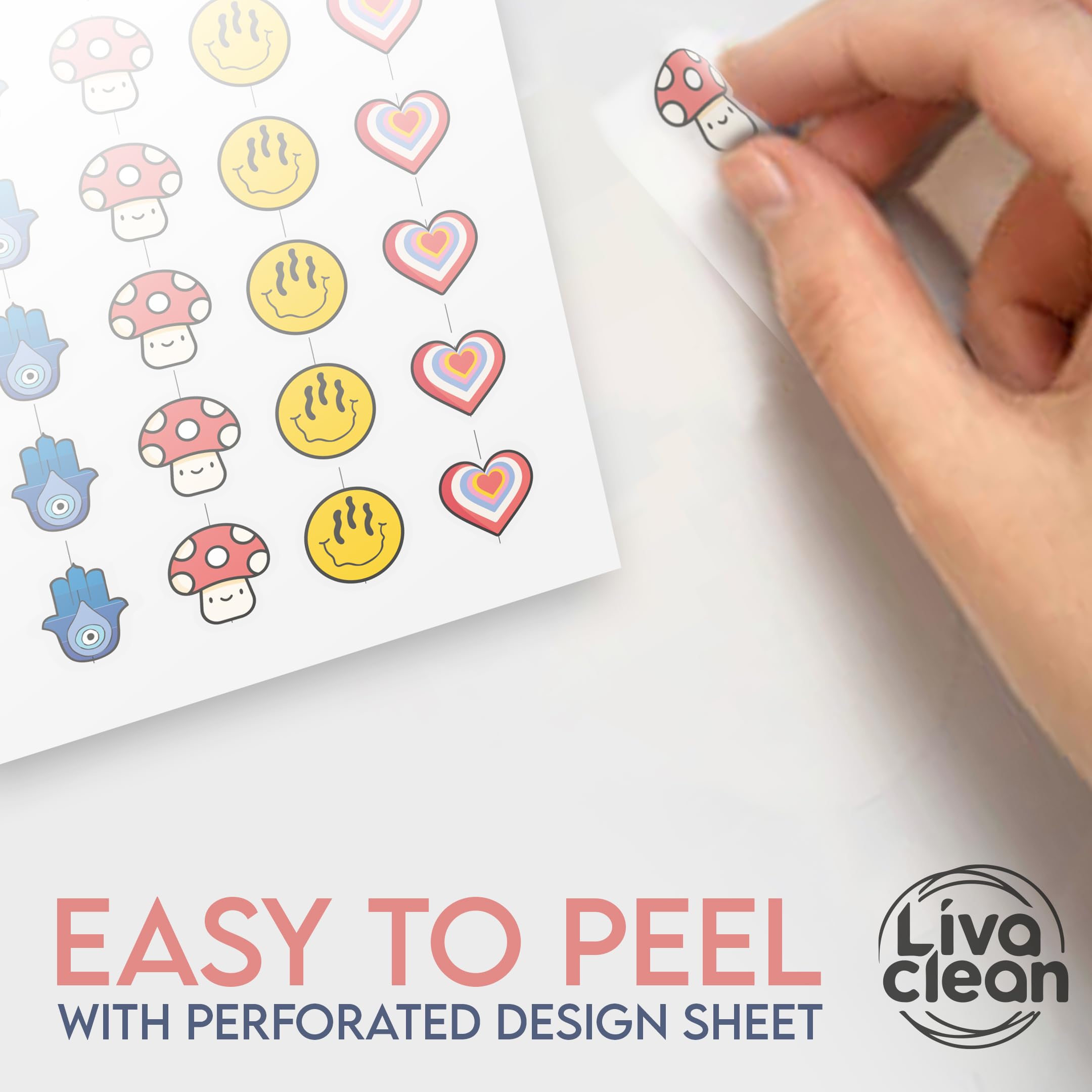 LivaClean Superstar Patches Trippy colors blend with skin for discreet wear.