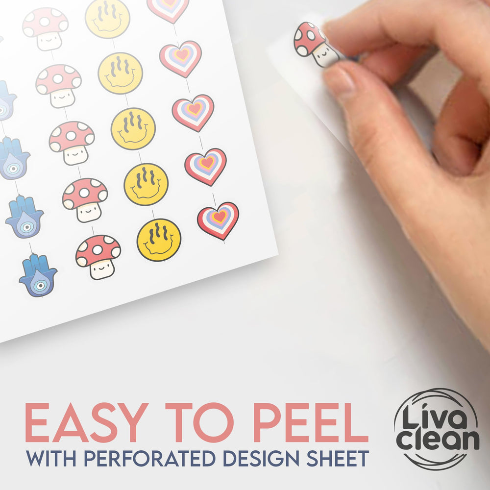 LivaClean Superstar Patches Trippy colors blend with skin for discreet wear.