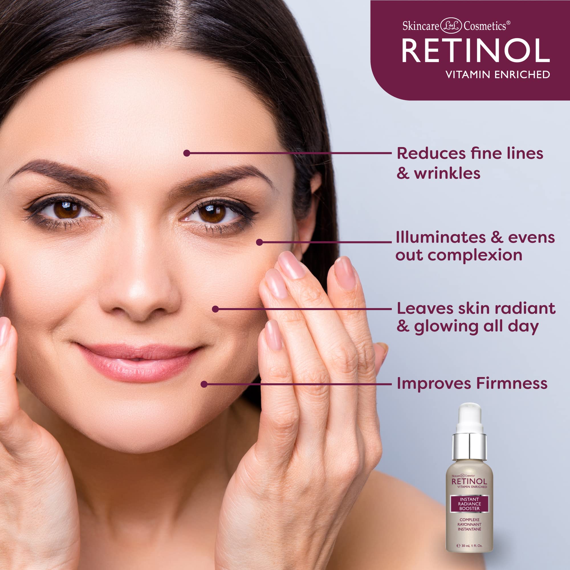 LIVAURA Peptides firmness and tone visual demonstrates brighter, even-looking skin.