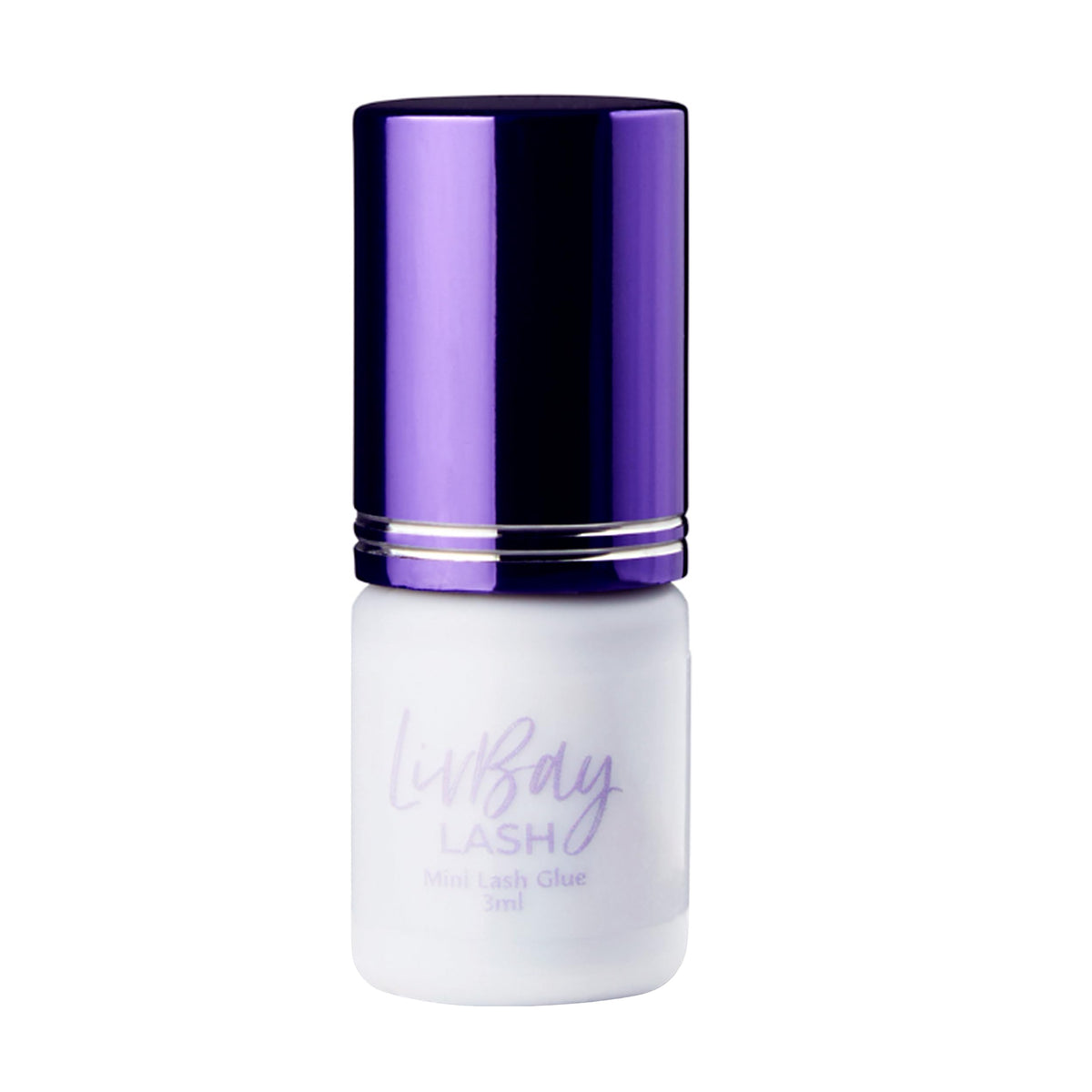 LivBay Mini Livvy Lash Adhesive bottle closeup for trial use.