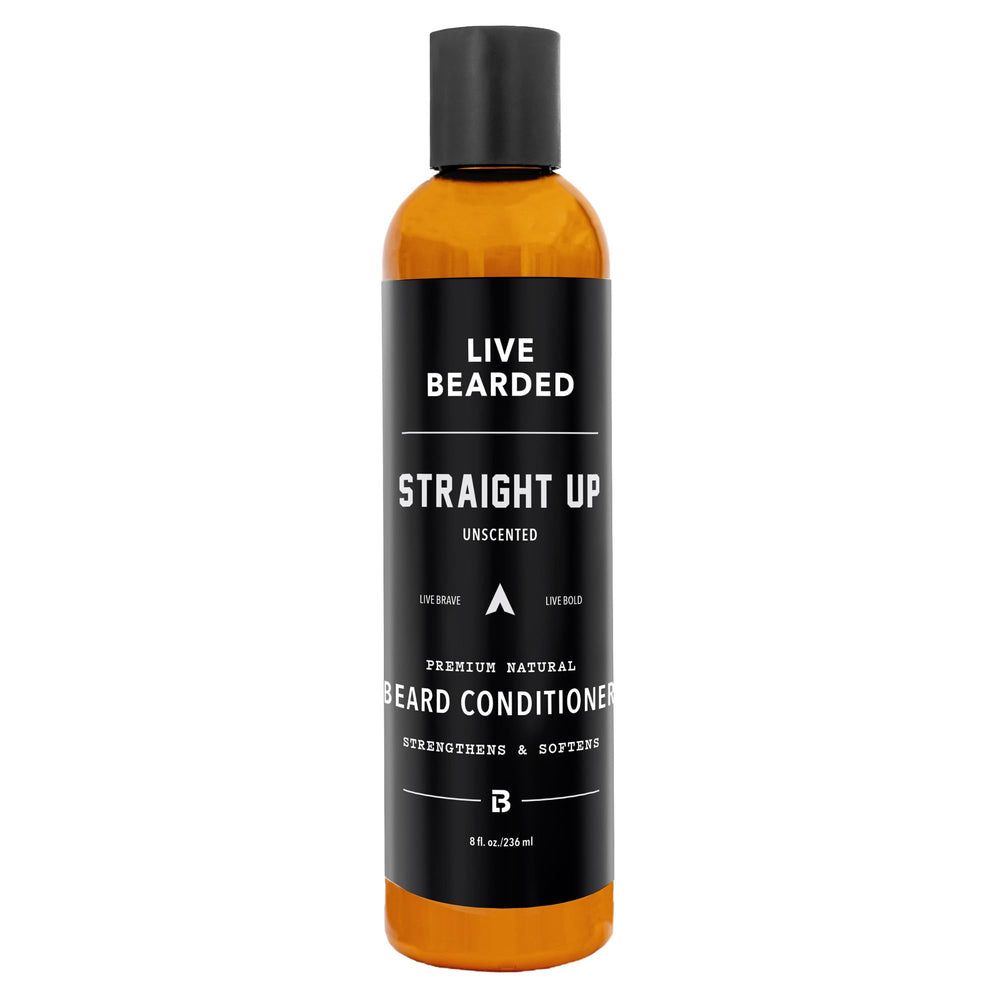 Live Bearded beard conditioner 8oz bottle front for smoother, more manageable beard.