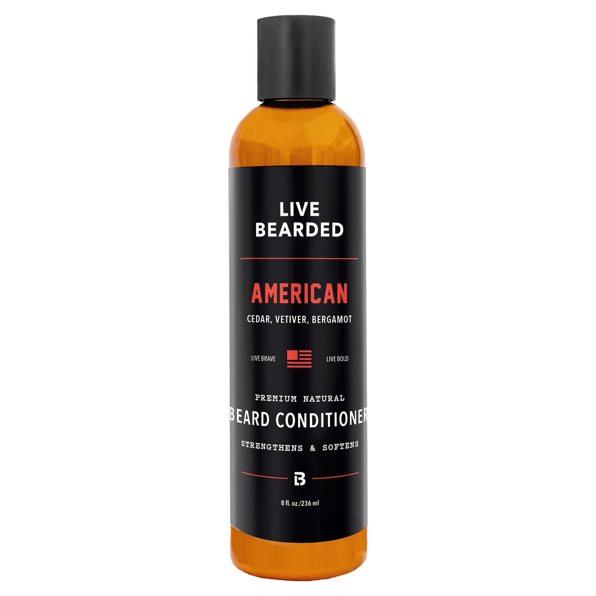 Live Bearded beard conditioner bottle 8 oz for easy grooming and daily softness.