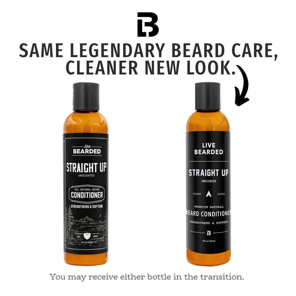 Live Bearded beard conditioner label closeup showing fragrance free formula for sensitive noses.