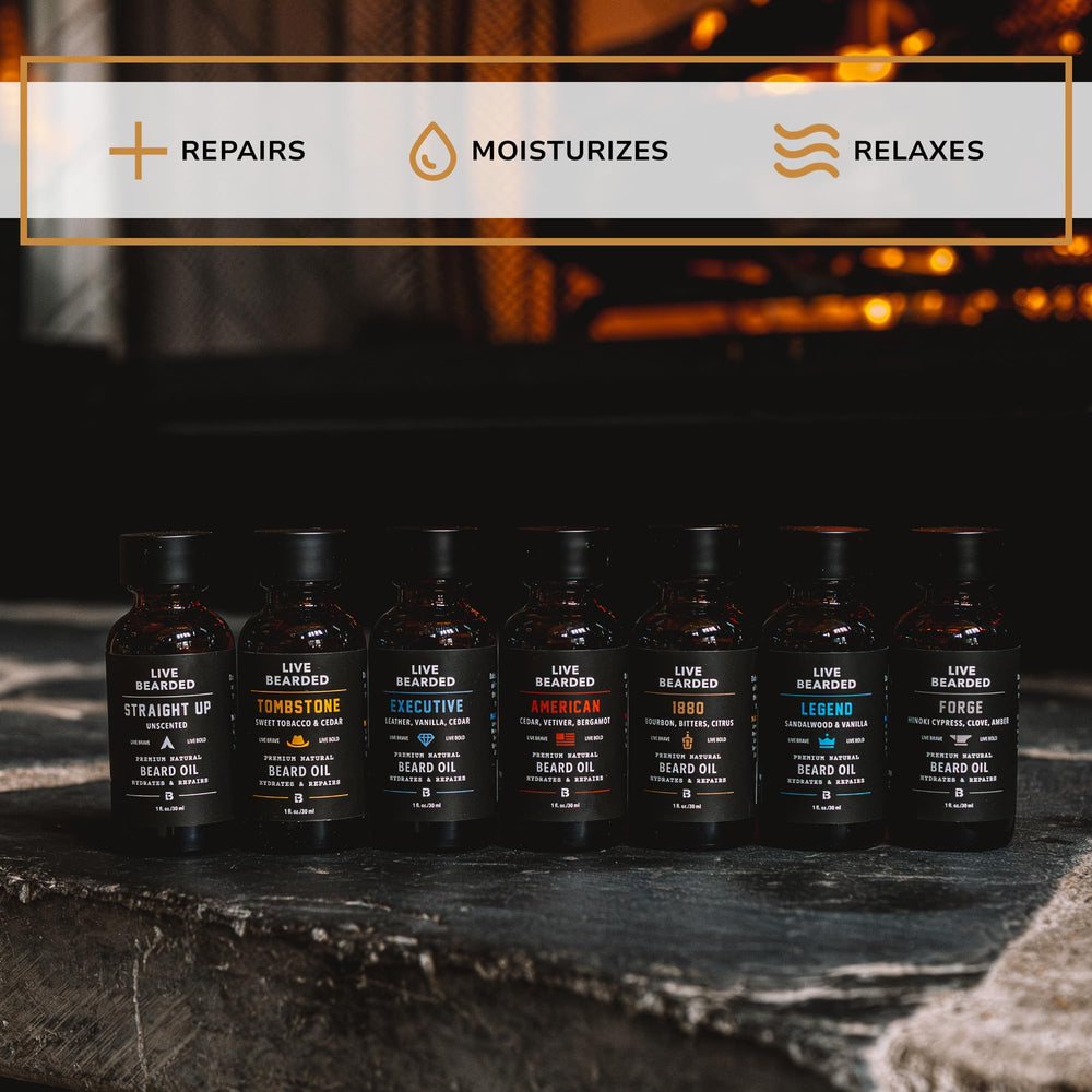 Live Bearded application hands close-up demonstrates quick absorption.