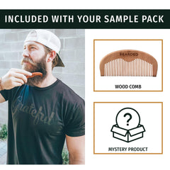 Live Bearded beard oil bottle closeup highlighting nourishing formula for healthy-looking beards.