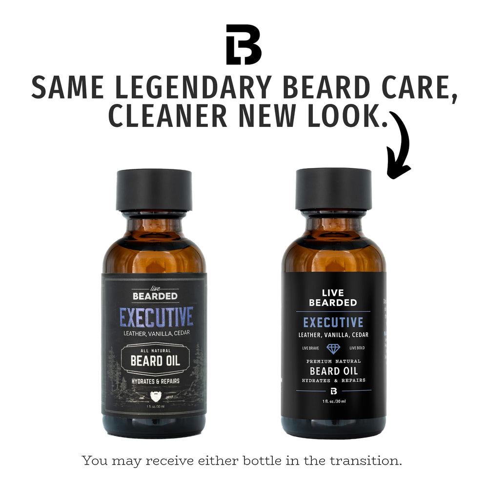 Live Bearded beard oil bottle pour demonstrates easy, mess-free application.