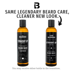 Live Bearded beard wash 8oz bottle pour captures gentle lather for deep-clean without drying skin
