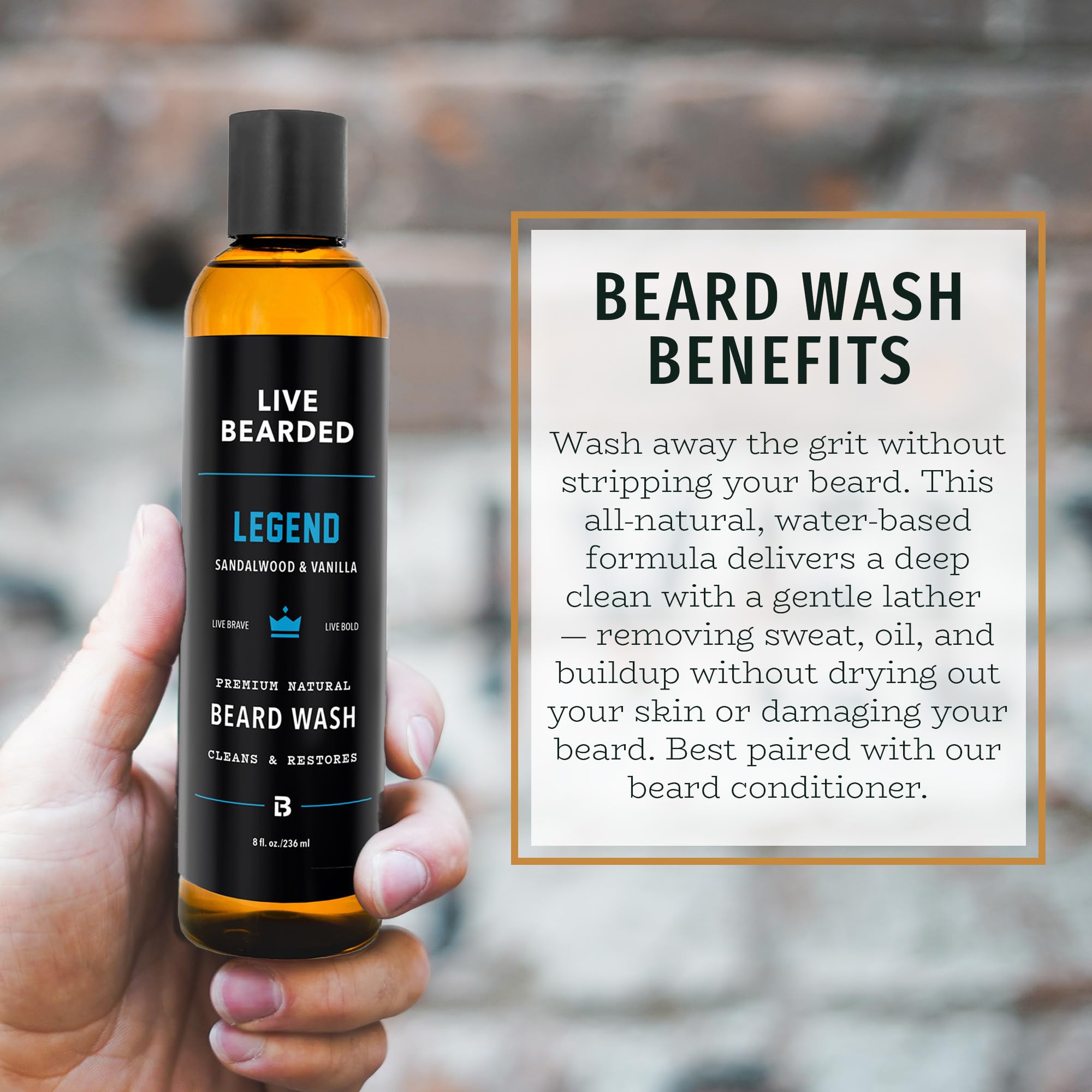 Close-up of rich lather from Live Bearded wash for daily cleansing
