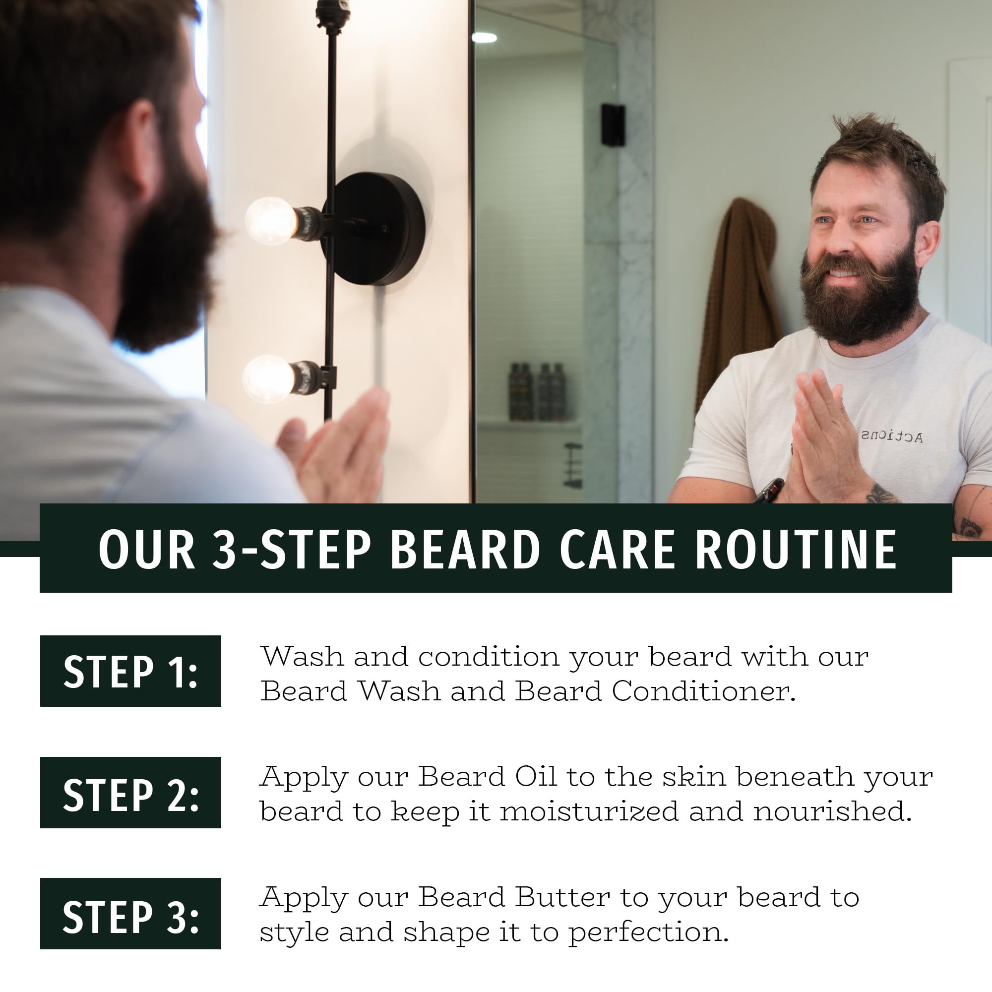Live Bearded complete beard grooming kit executive-scent image highlights masculine cedar vanilla aroma for grooming ritual.