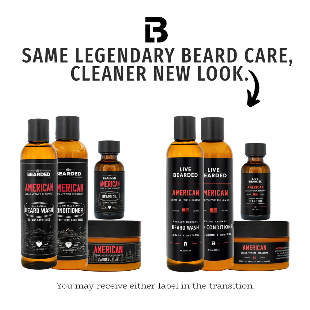 Live Bearded complete kit conditioner tube softens and detangles beard