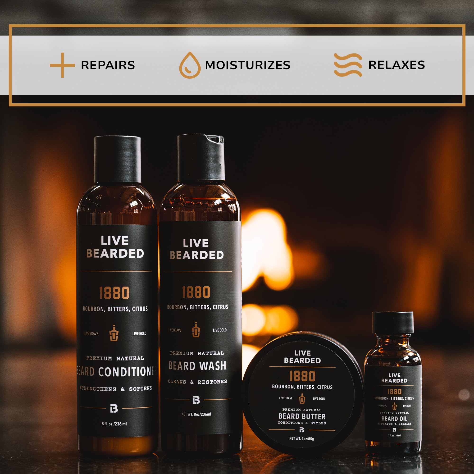 Live Bearded aceite para barba, nutrición que mejora el brillo natural.