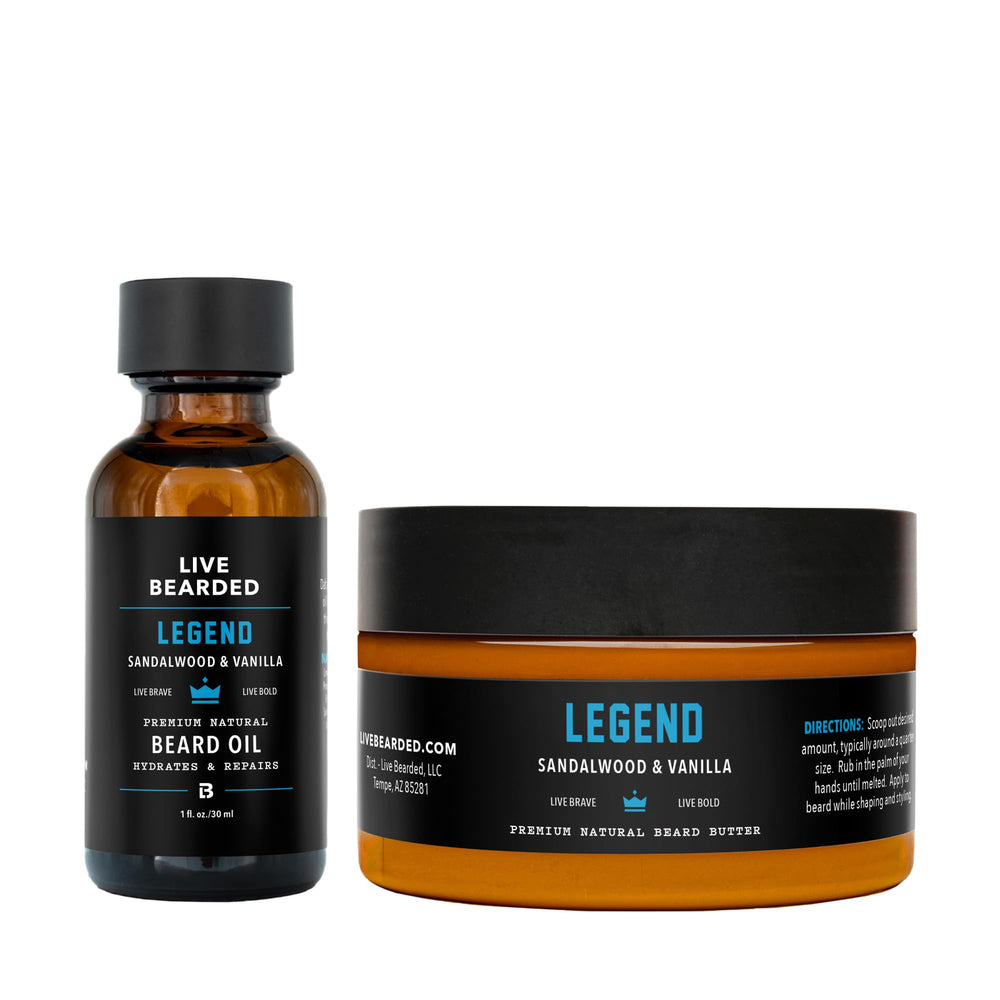 Live Bearded Legend-scent beard oil bottle for nourished beard growth and conditioning