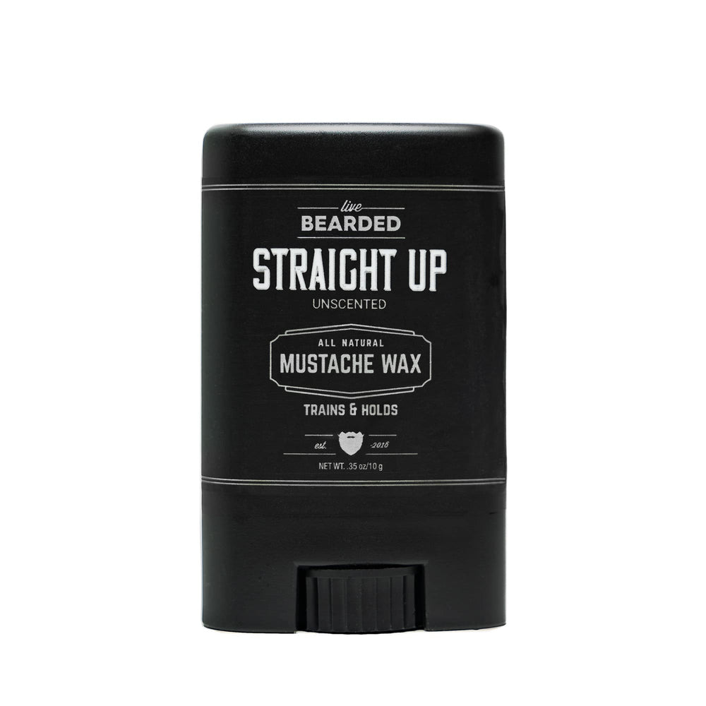 Live Bearded Mustache Wax Stick application demonstrates medium hold for precise stache shaping.