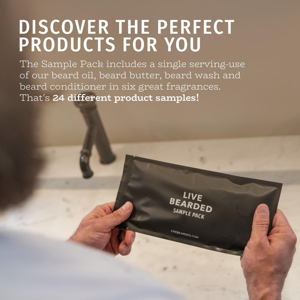 Live Bearded premium beard comb included for easy styling and grooming.
