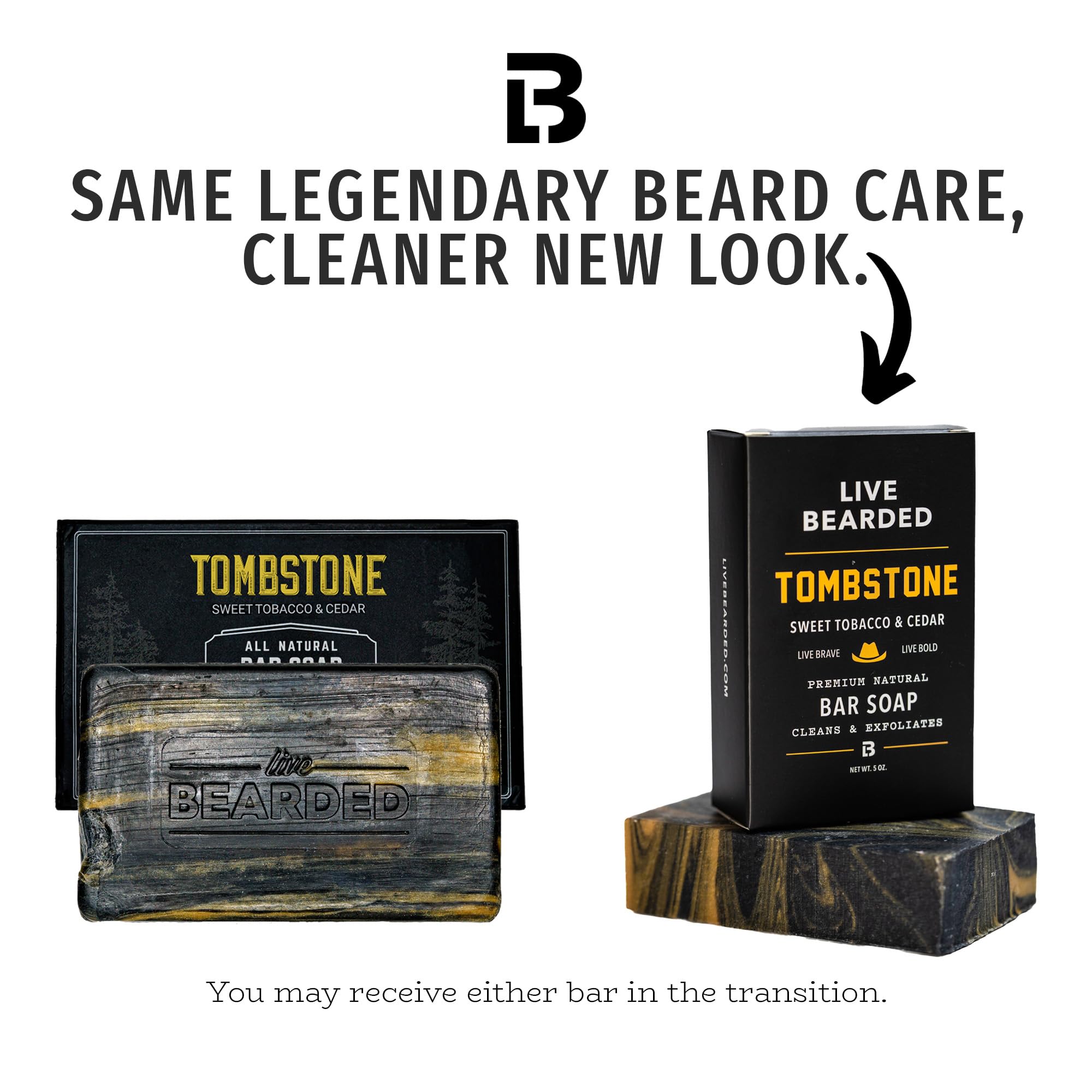 Live Bearded Tombstone bar soap pumice detail shows natural exfoliation
