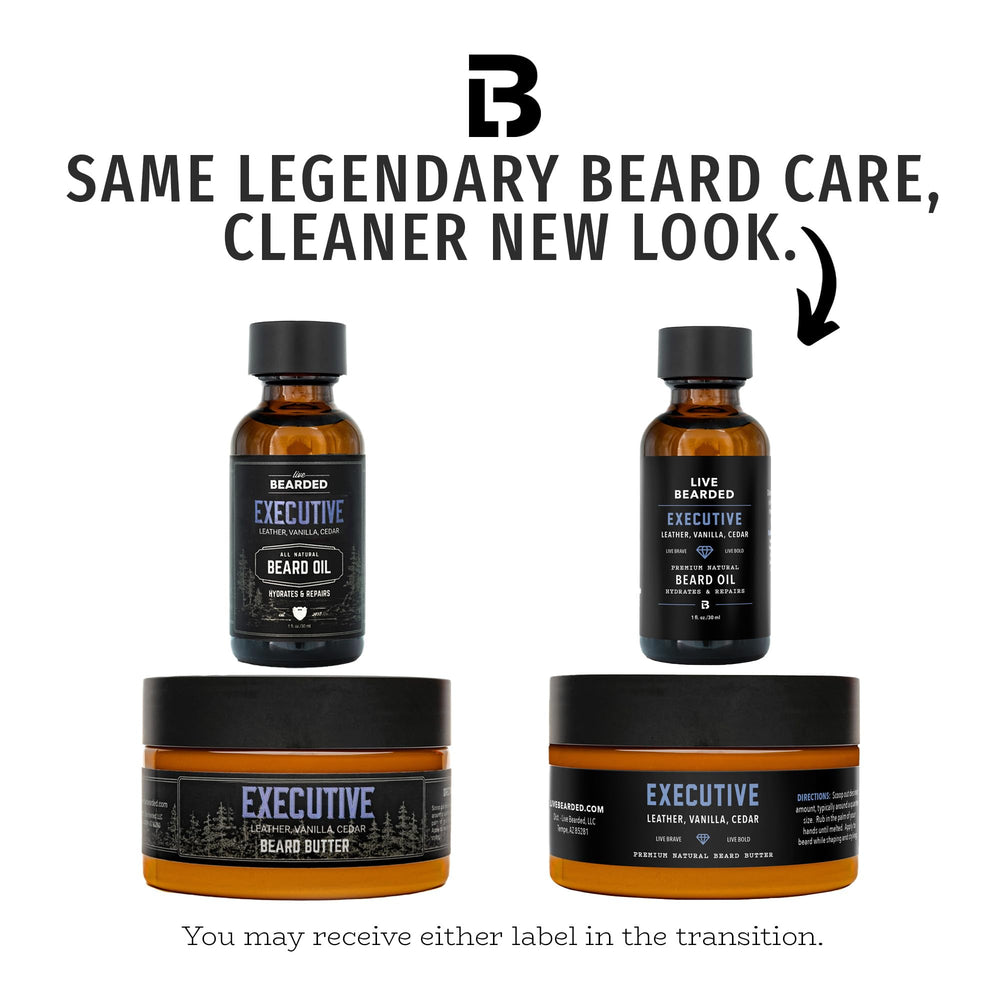 Live Bearded USA-made ingredients label highlights natural nutrients for beard and skin health