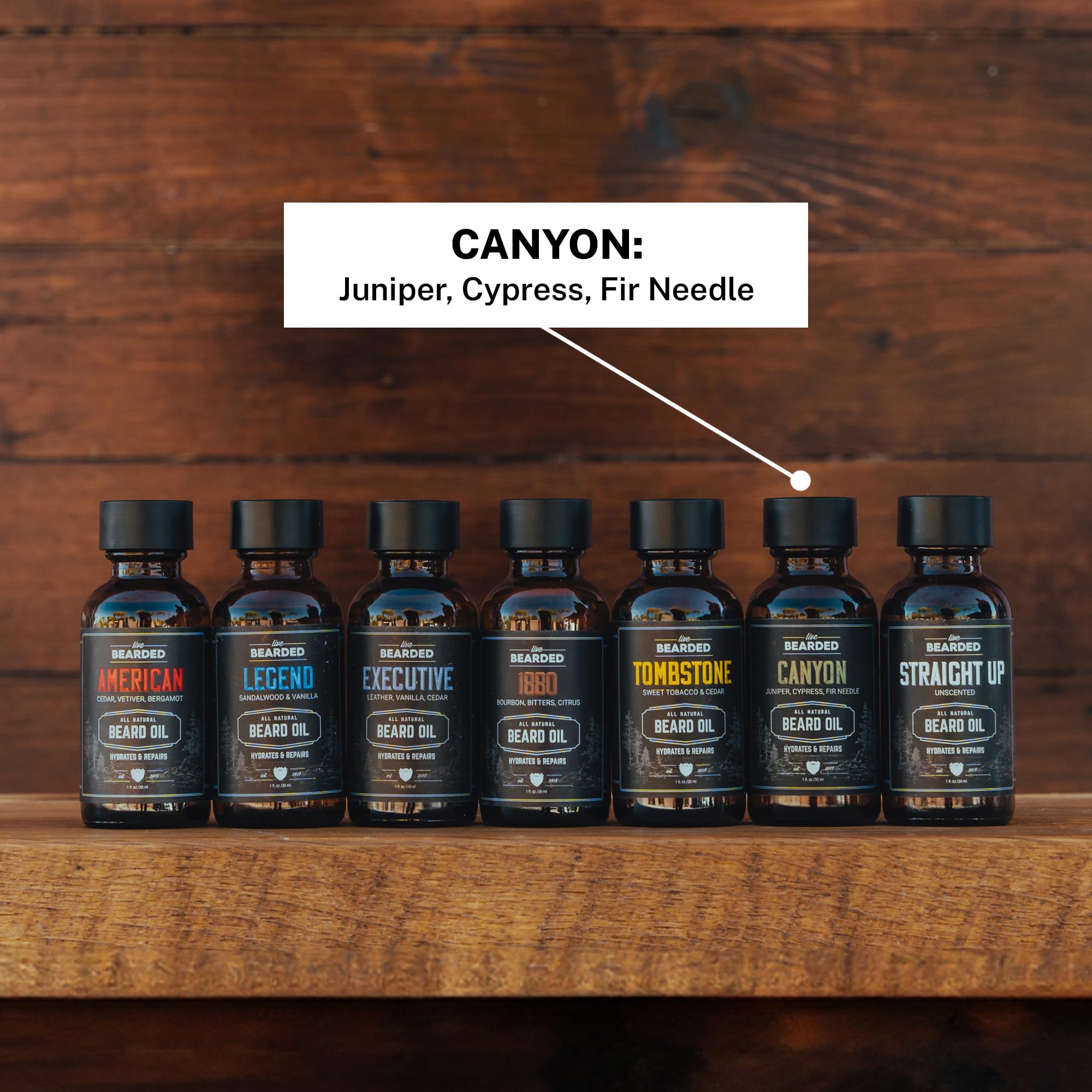 Live Bearded oil bottle featuring Made in USA label for trusted quality.