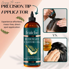 Live Fraiche oil applied to scalp for even distribution