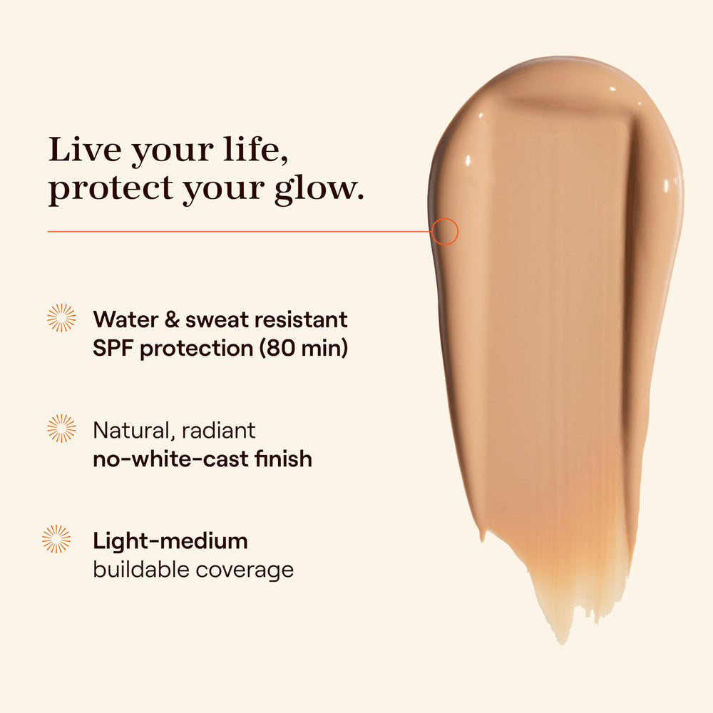 Live Tinted Hueguard application detail demonstrates easy, streak-free distribution