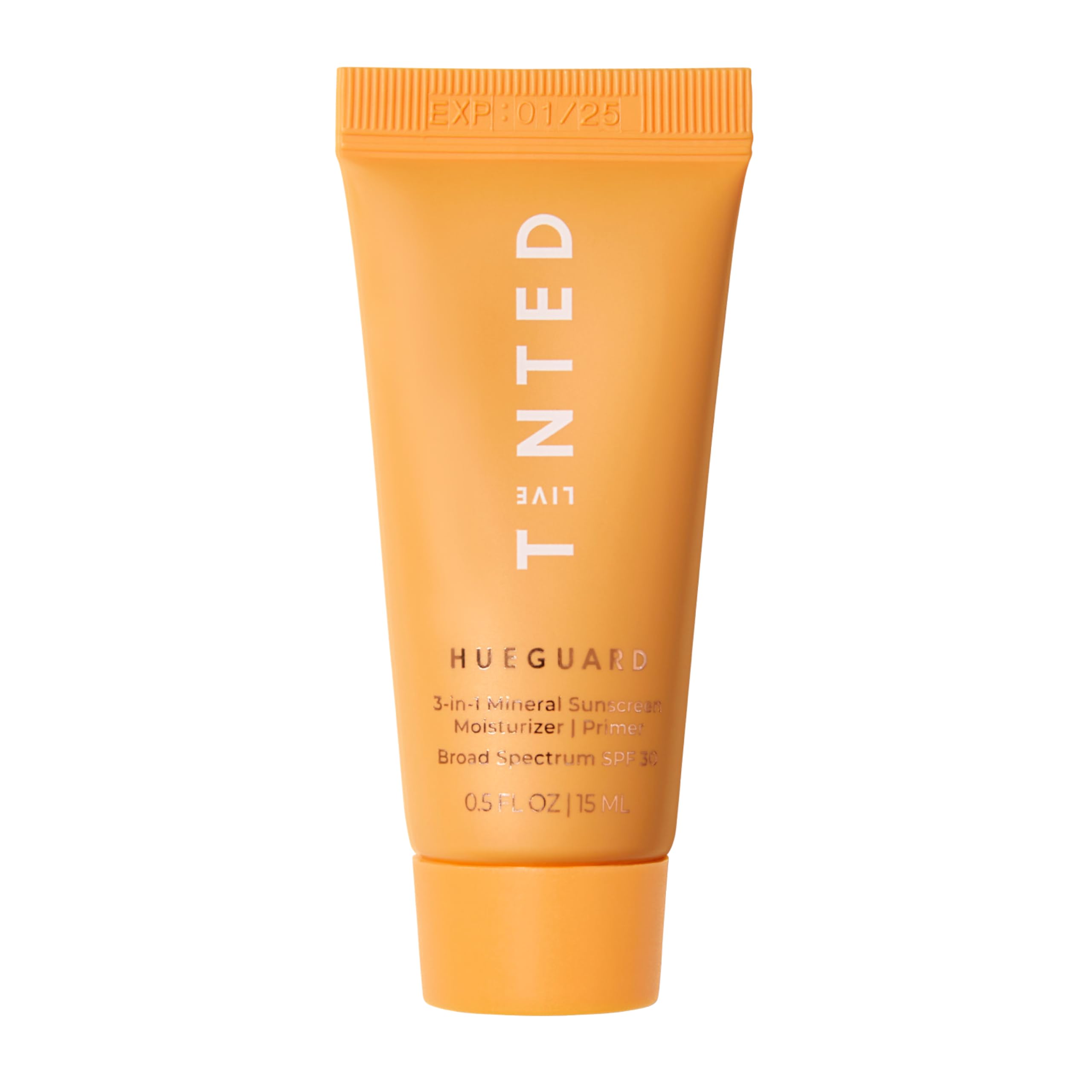 Live Tinted Hueguard mini tube front displaying SPF 30 protection for everyday sun protection and primer use.