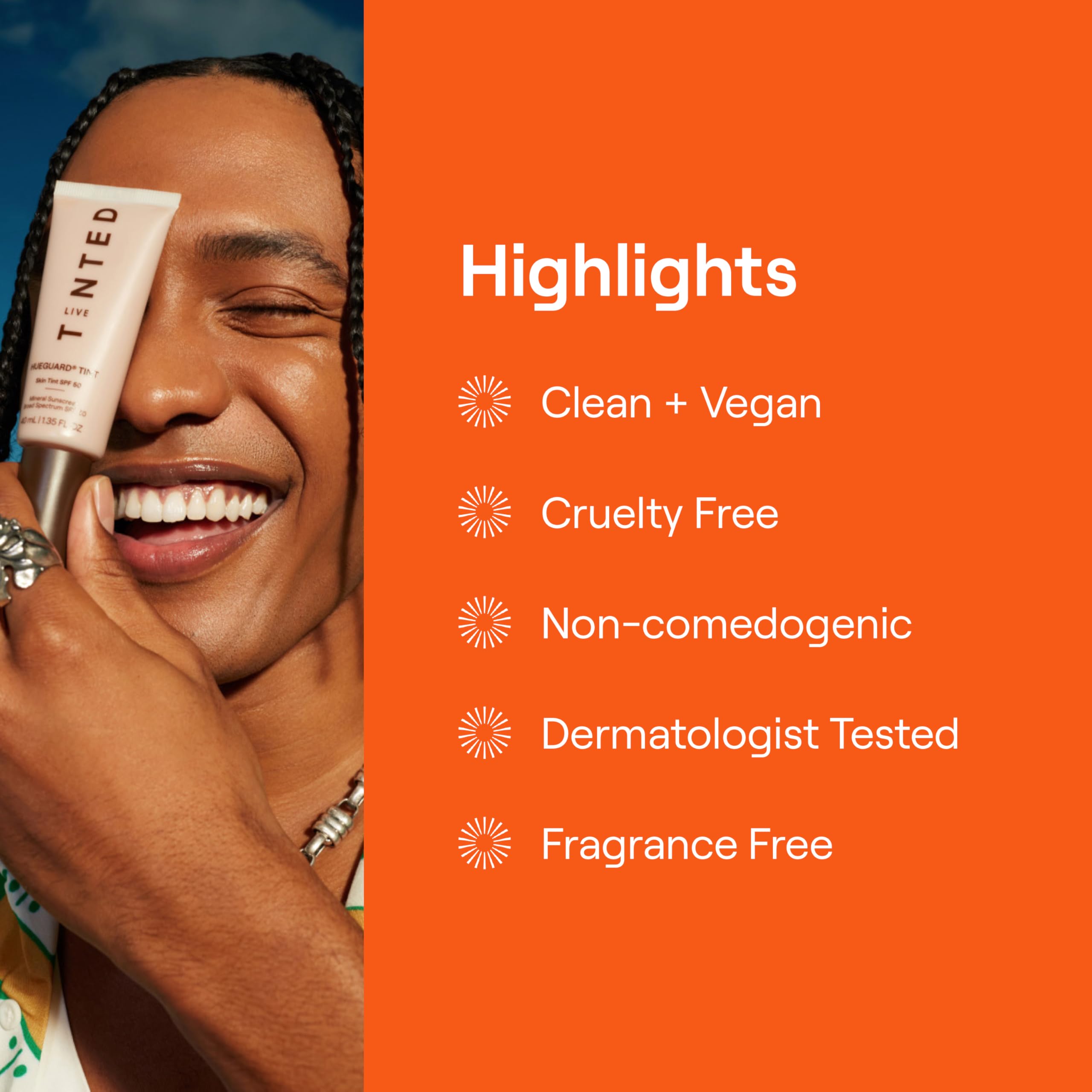 Live Tinted Hueguard no-white-cast buildable coverage for customizable looks